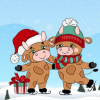 Cute Christmas Bull Difference Online